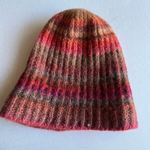 Dillard’s wool blend made in Italy ribbed-knit beanie with a multicolored ombre